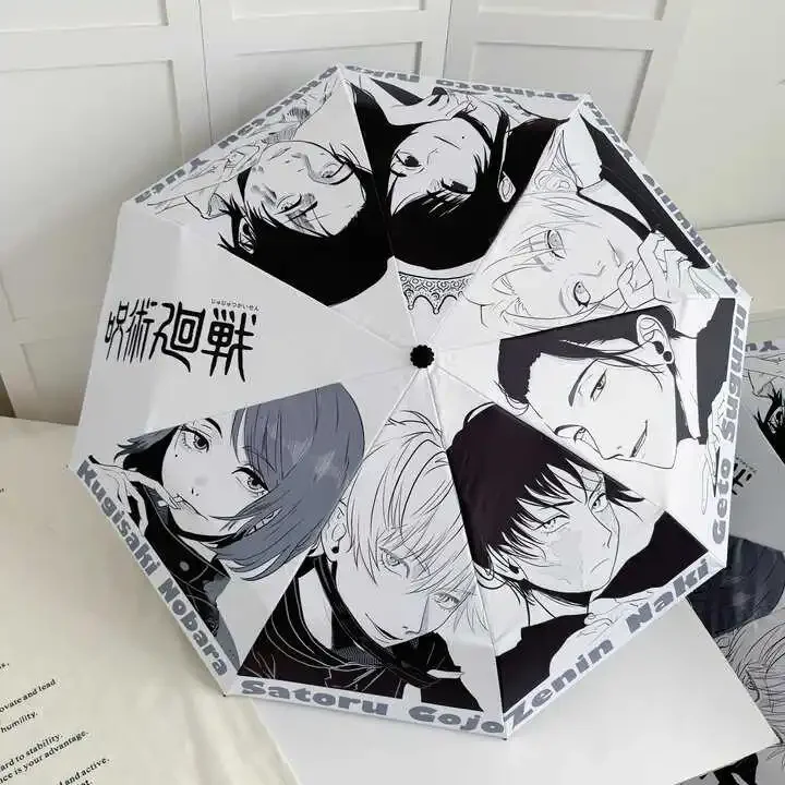 Anime Game Jujutsu Kaisen Geto Suguru Cosplay Rain Fold Dual Purpose Folding Sun Umbrella Xmas Gift Portable Parasol Windproof