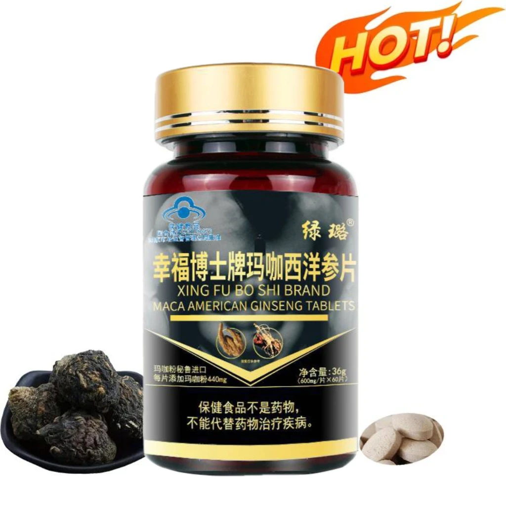 American Ginseng Capsule 60 Tablets 100% Pure Non-GMo Supports Reproductive Health Natural Energizer