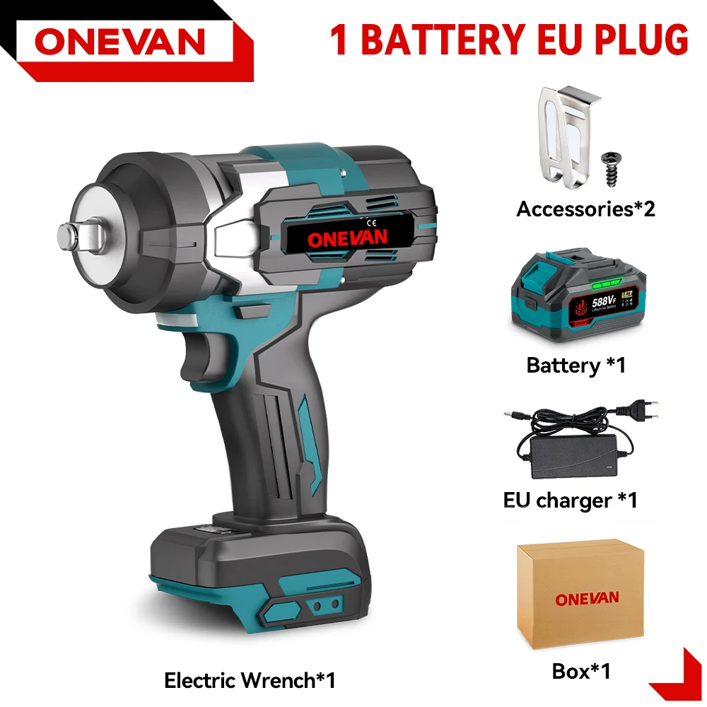 ONEVAN 2800N.M Borstelloze Draadloze Elektrische Slagmoersleutel Hoog Koppel Schroevendraaier Boor Power Tool Voor Makita 18V Batterij Pin
