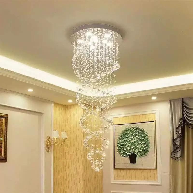 

New Suspension Hanging Crystal LED Ceiling Lamp Balcony Aisle Hallway Lights Living Room Indoor Lighting