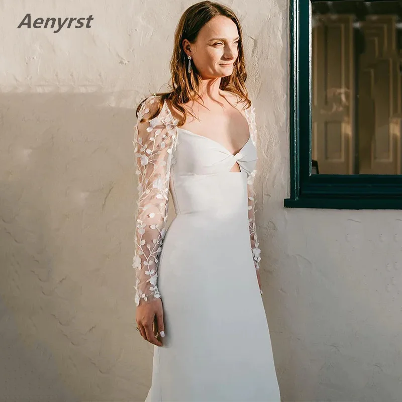 2024 Bridal Wear BOHO Mermaid Skirt Wedding Dresses Long Sleeve Applique Wedding Wears Aenyrst