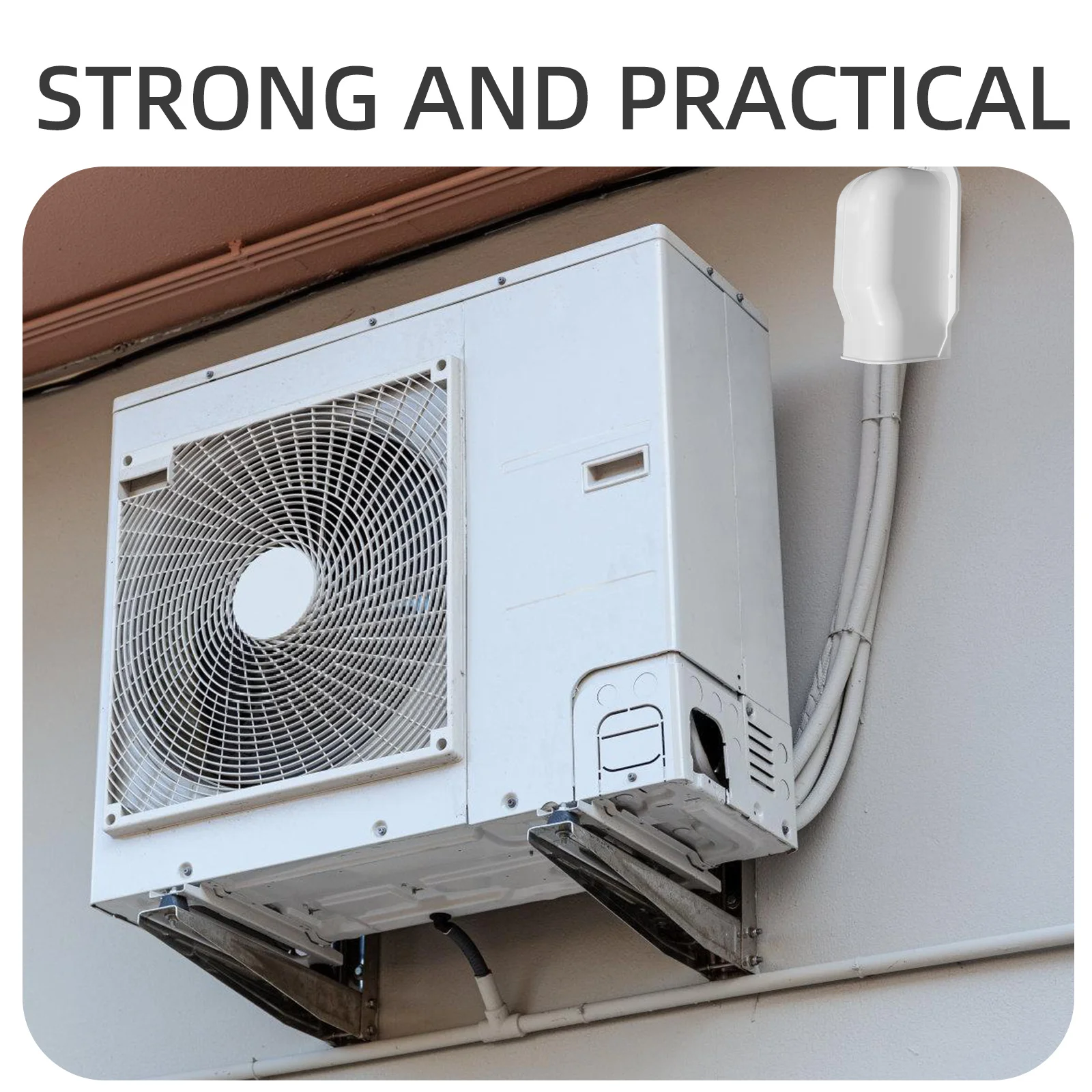 

Air Conditioner Pipe Groove Cover PVC Durable Material Conceal Organize Compatible Standard Setup Quick Installation Decorative