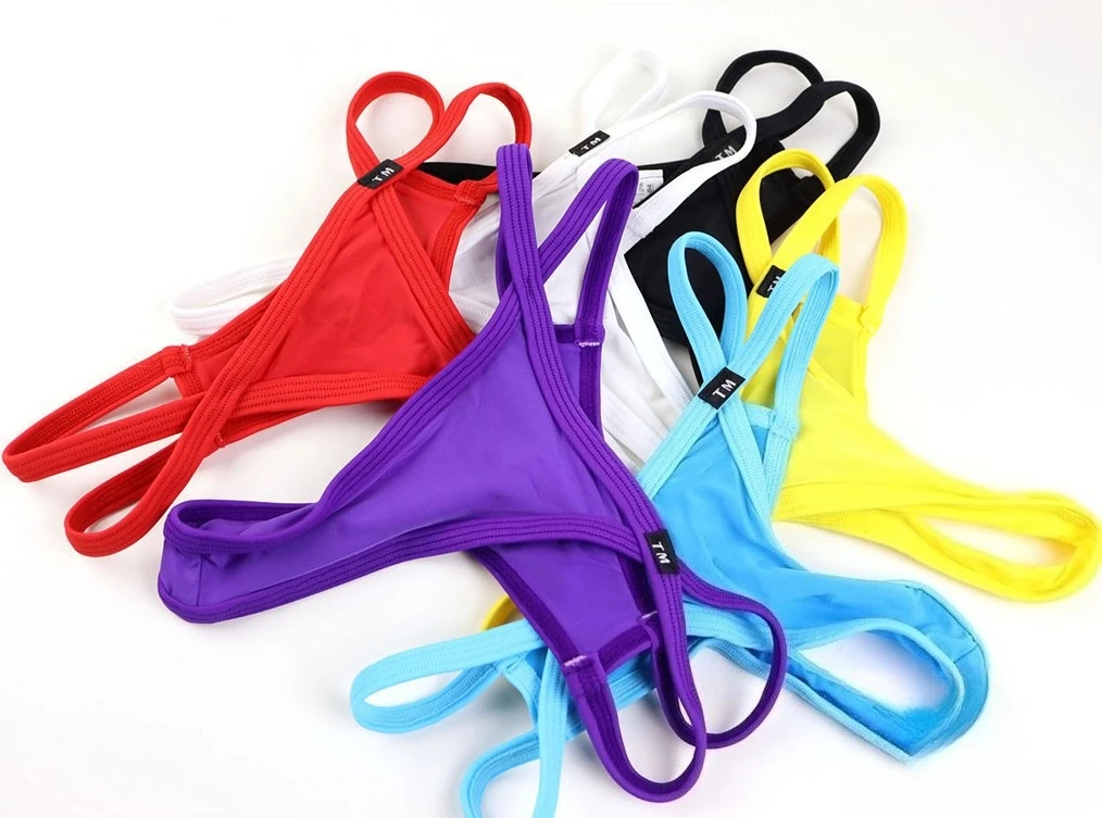 Double Cross Straps Thong for Men Underwear Ice Silk Silky High Elastic Low‑Rise Breathable Sexy Male G‑String T‑Panties