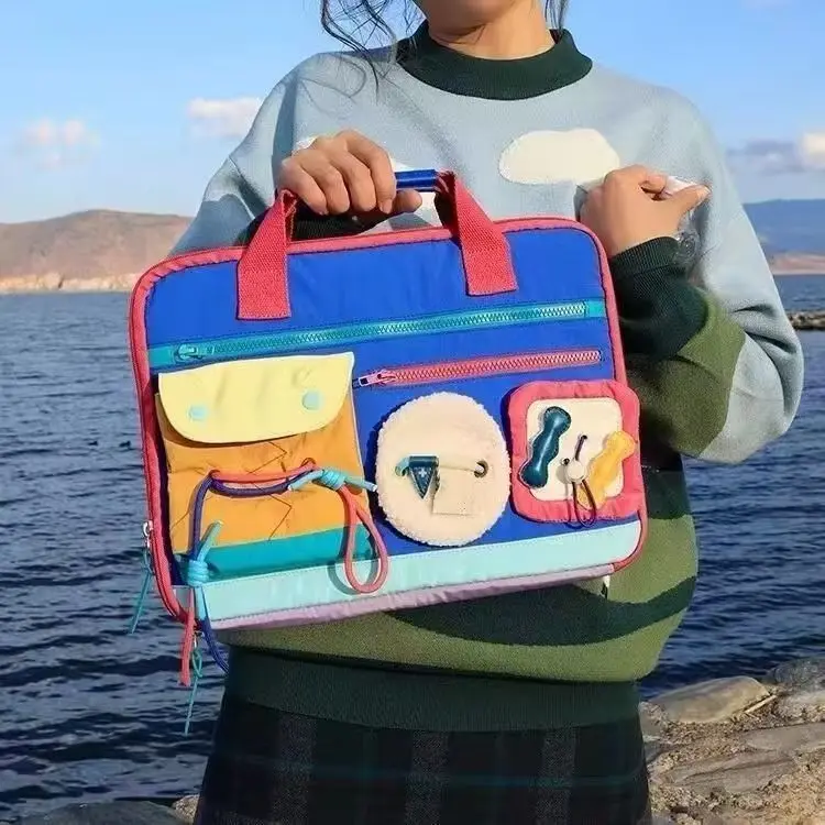 Bolso para ordenador portátil para estudiantes con patrón personalizado de dibujos animados, tamaño 14 pulgadas/16 pulgadas, novedad de 2024