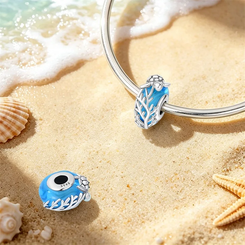 925 Sterling Silver Friendship Ocean Sea Turtle Starfish Charms Beads For Women Fit Original Bracelet DIY Party Jewelry Gifts