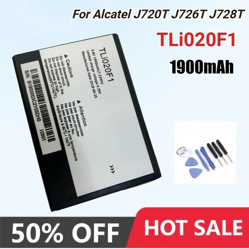 SWZY New 1900mAh TLi020F1 Lithium Battery for Alcatel J720T J726T J728T TLi020F1 U5 5044D 5044Y 5044I 5044T Mobile Phone Batteri