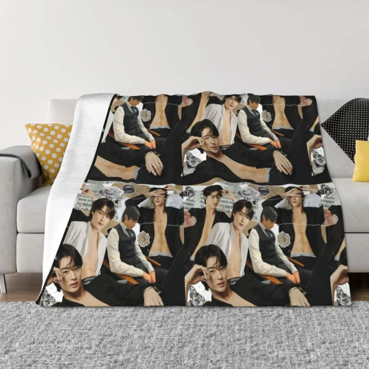 

Byeon Woo-seok Throw Blanket decorative Polar halloween Beautifuls Blankets