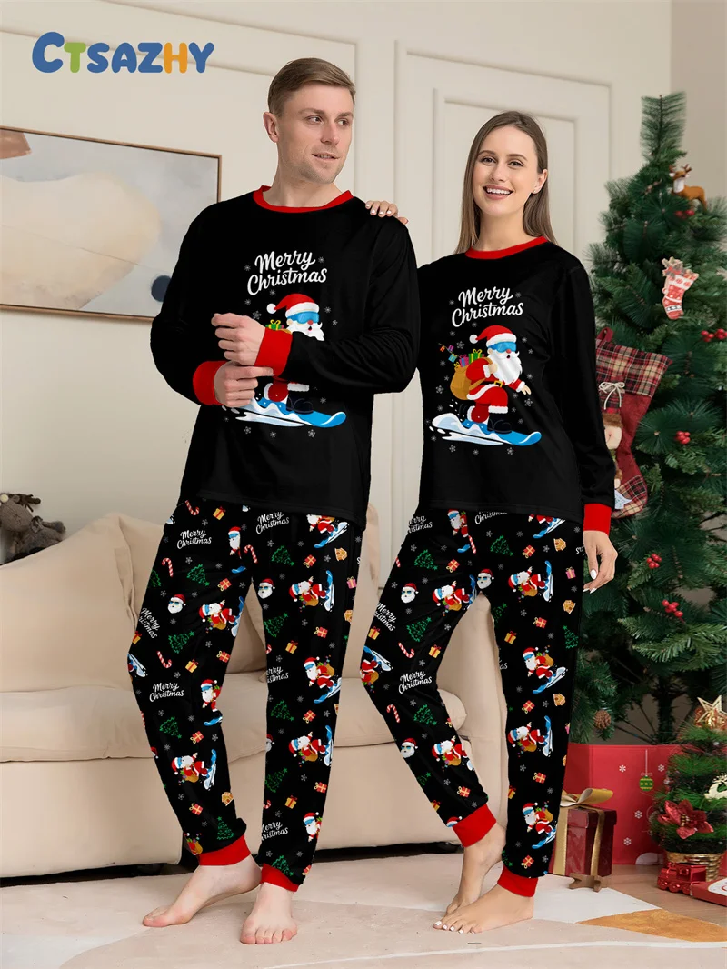 Christmas Sets For Family Matching Holiday Festive Pajamas Suits Parent-Child Cartoon Sleepwear Xmas Women Men Children Outfits