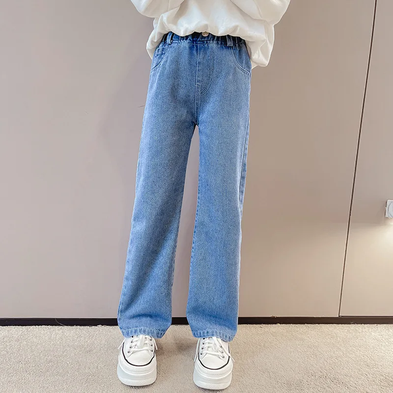 Loose Jeans Classic Straight-leg Long Pants For Girls Teen New Winter Jeans Girls' Pants For Spring/Autumn