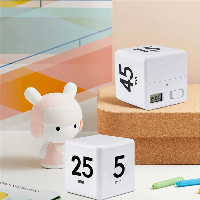 A45U 2X Cube Timer Küche Timer Zeit Management Timer Für Schwerkraft Sensor Flip Für Zeit Management Countdown 25-5-45-15 Minuten