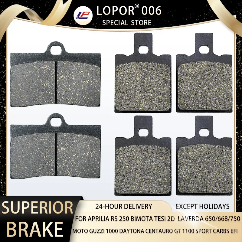 LOPOR Motorcycle Brake Pads Front&Rear For APRILIA RS 250 BIMOTA Tesi 2D LAVERDA 650/668/750 MOTO GUZZI 1000 1100 Daytona Sport