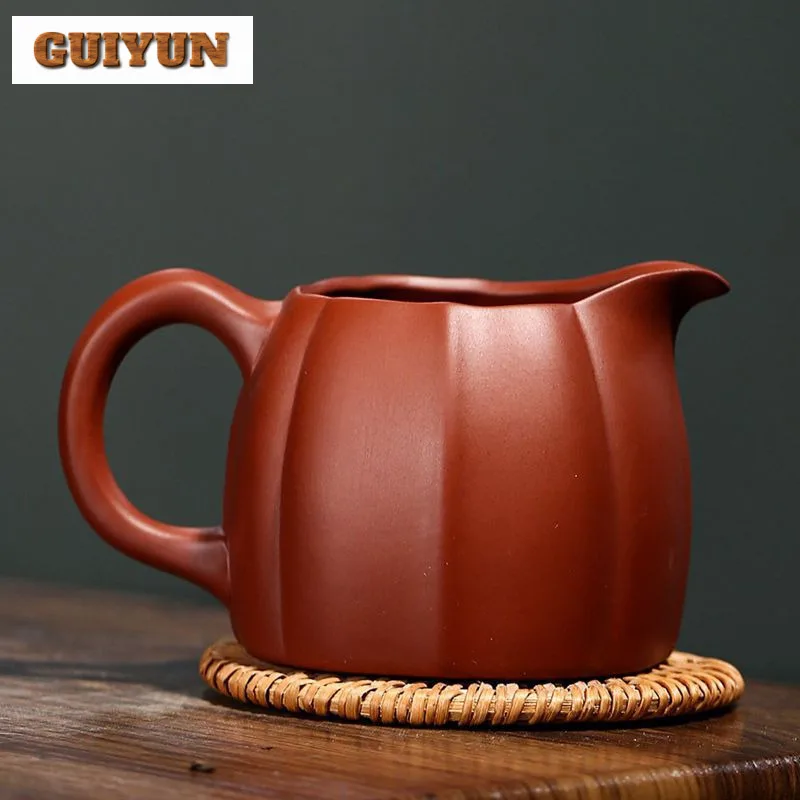 250ml Aesthetic Yixing Purple Clay Tea Pitcher Handmade Raw Ore Dahongpao Mud Justice Cup Divide Tea Fair Cup Zisha Tea Set Gift