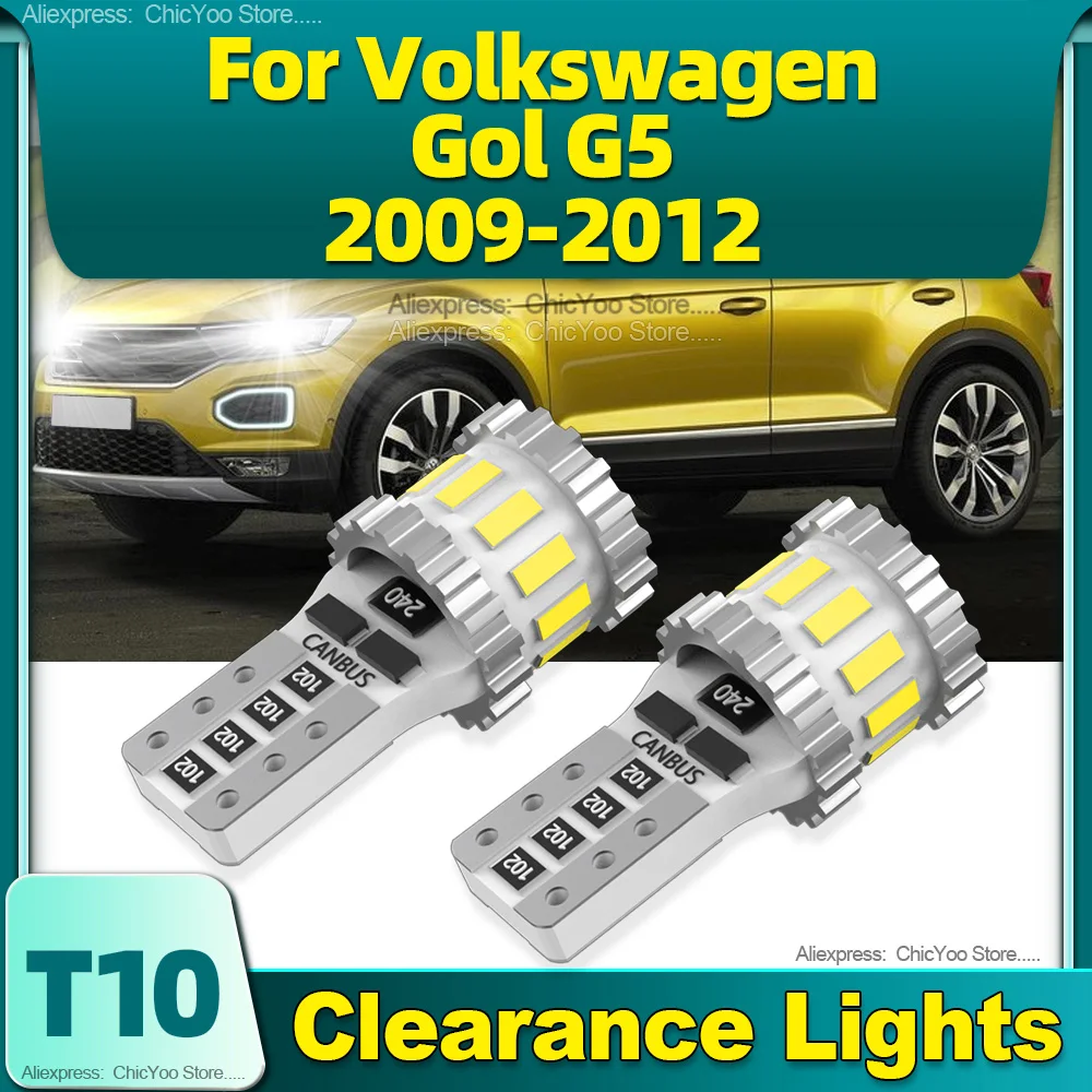 

2PCS T10 LED Super Bright Car Bulb W5W CANBUS Lamp 6000K Clearance Lights For Volkswagen Gol G5 2009 2010 2011 2012