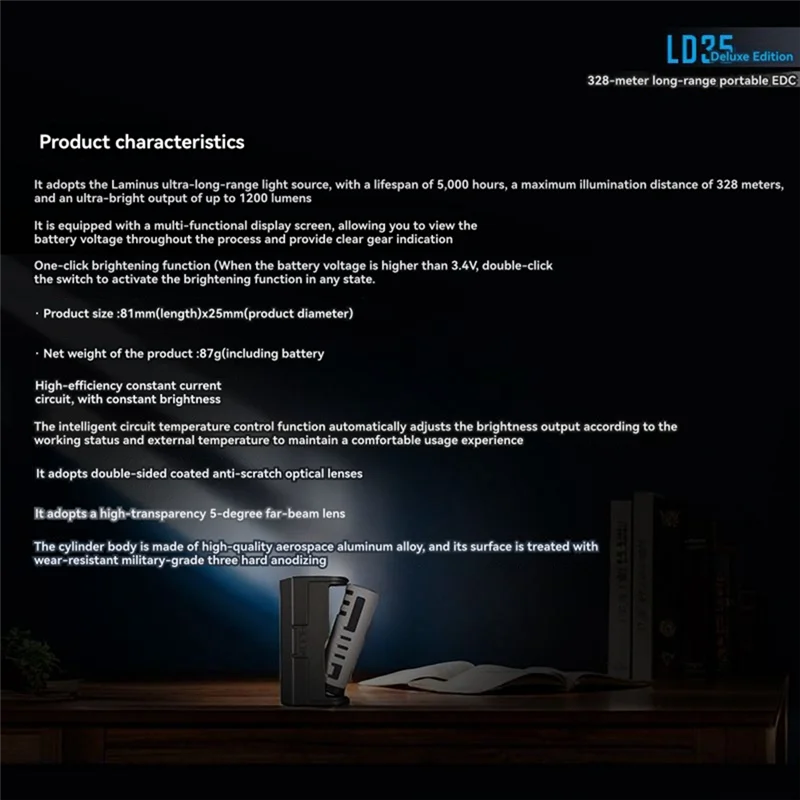 Lanterna 3CGRO LED Luz 1200 Lumens Mais recente Fonte de Luz de Longo Alcance Camping Tipo-C Iluminação de Trabalho Recarregável