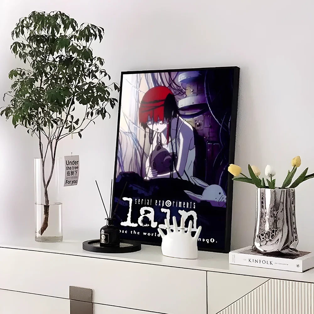 Serial Experiments Lain Anime  Movie Sticky Posters Vintage Room Home Bar Cafe Decor Vintage Decorative Painting