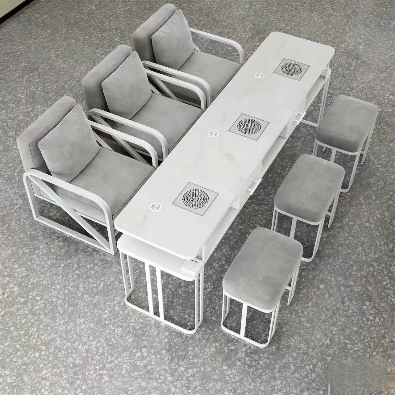 ##Nail Table and Chair Set, Economical Single, Double, Three Person, Internet Famous, Light Luxury Style Nail Repair Table