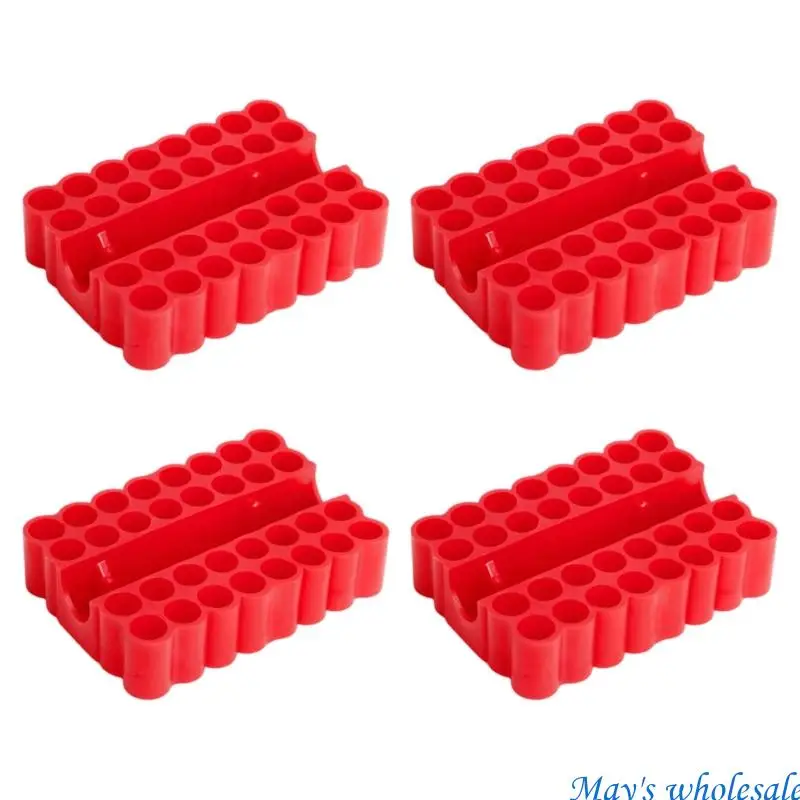 32 Slot Screwdriver Bit Storage Rack Set, 1/4Inch Bit Holder PVC Bit Rack, 4 Piece Tool Drawer Storage for Daily Use 448A