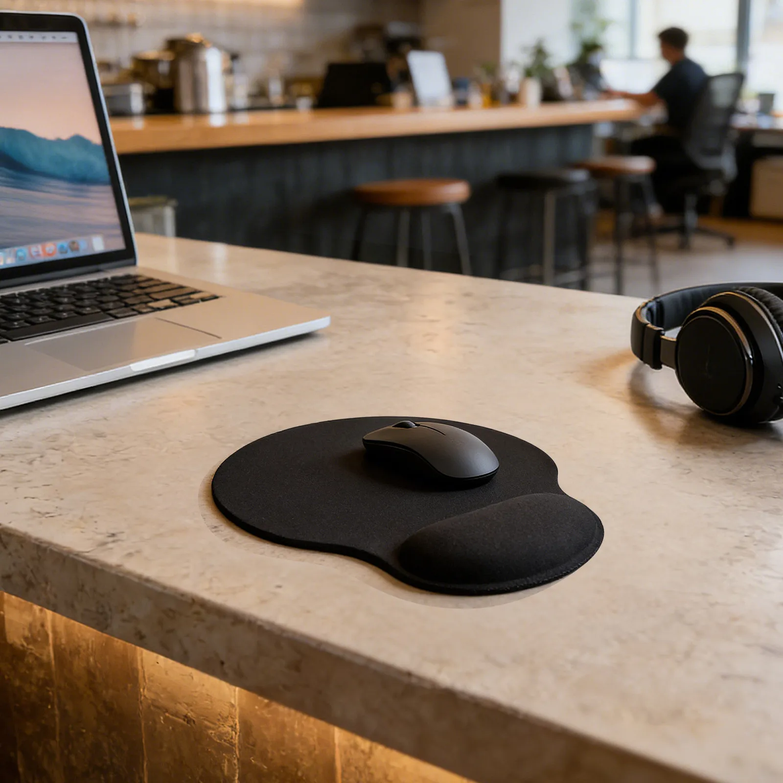 Ergonomic Wrist Rest Mouse Pad 3 Piece Set with Smooth Surface and Non Slip Base for Office Home Travel