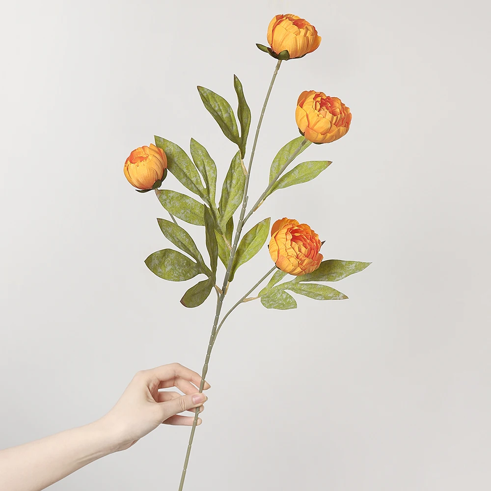 1 Stück Künstliche Pfingstrosen-Blumensträuße aus Seide für Heim-Dekoration, Party, Hochzeit, Braut-Dekoration, DIY-Vasen-Zubehör – Detail 9