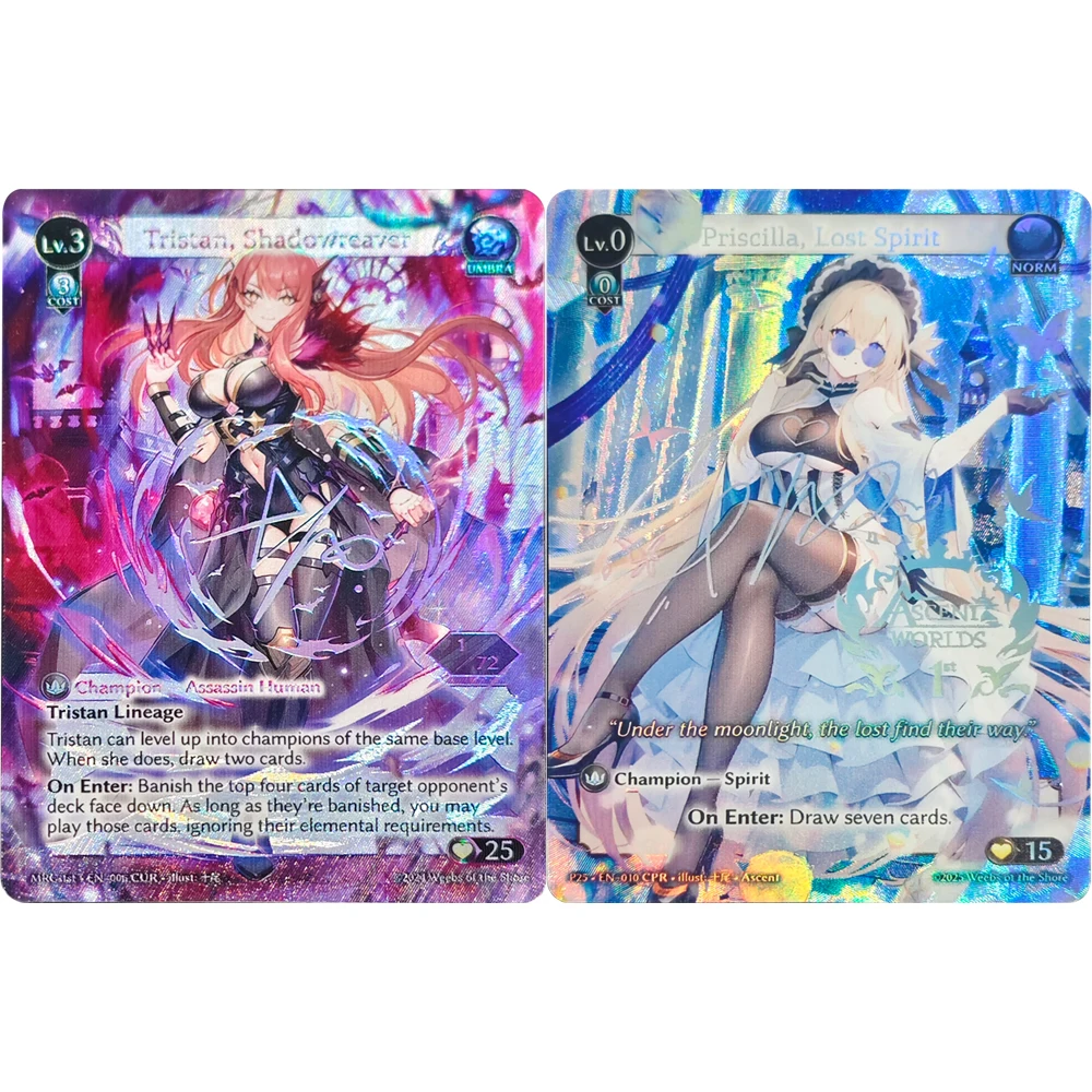 

Grand Archive TCG Anime Collection Card Priscilla Lost Spirit Tristan Shadowreaver Refractive Color Flash Card Child Gifts