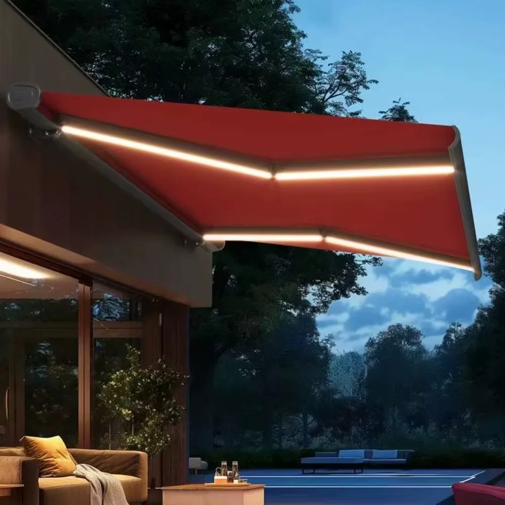 Custom Size Luxury Electric Retractable Awning Full Cassette Wind‑Resistant Motorized Canopy For Outdoor Application