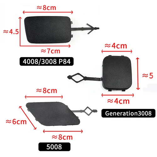 Imagen 1 del producto Adecuado para Peugeot 3008 4008 5008 cubierta de remolque de parachoques trasero, cubierta de gancho de tracción, cubierta de gancho de remolque,