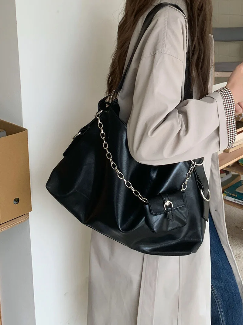 CGCBAG Fashion Designer Luxury Women Tote Bag High Quality PU Leather Shoulder Bag Simple Solid Lage Capacity Crossbody Bag