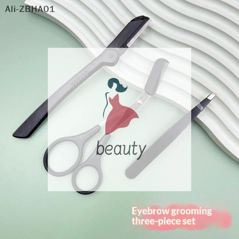3pcs Set Eyebrow Kit For Women And Men Stainless Steel Eyebrow Grooming Set Including Eyebrow Comb Scissor, Eyebrow Trimmer Tool