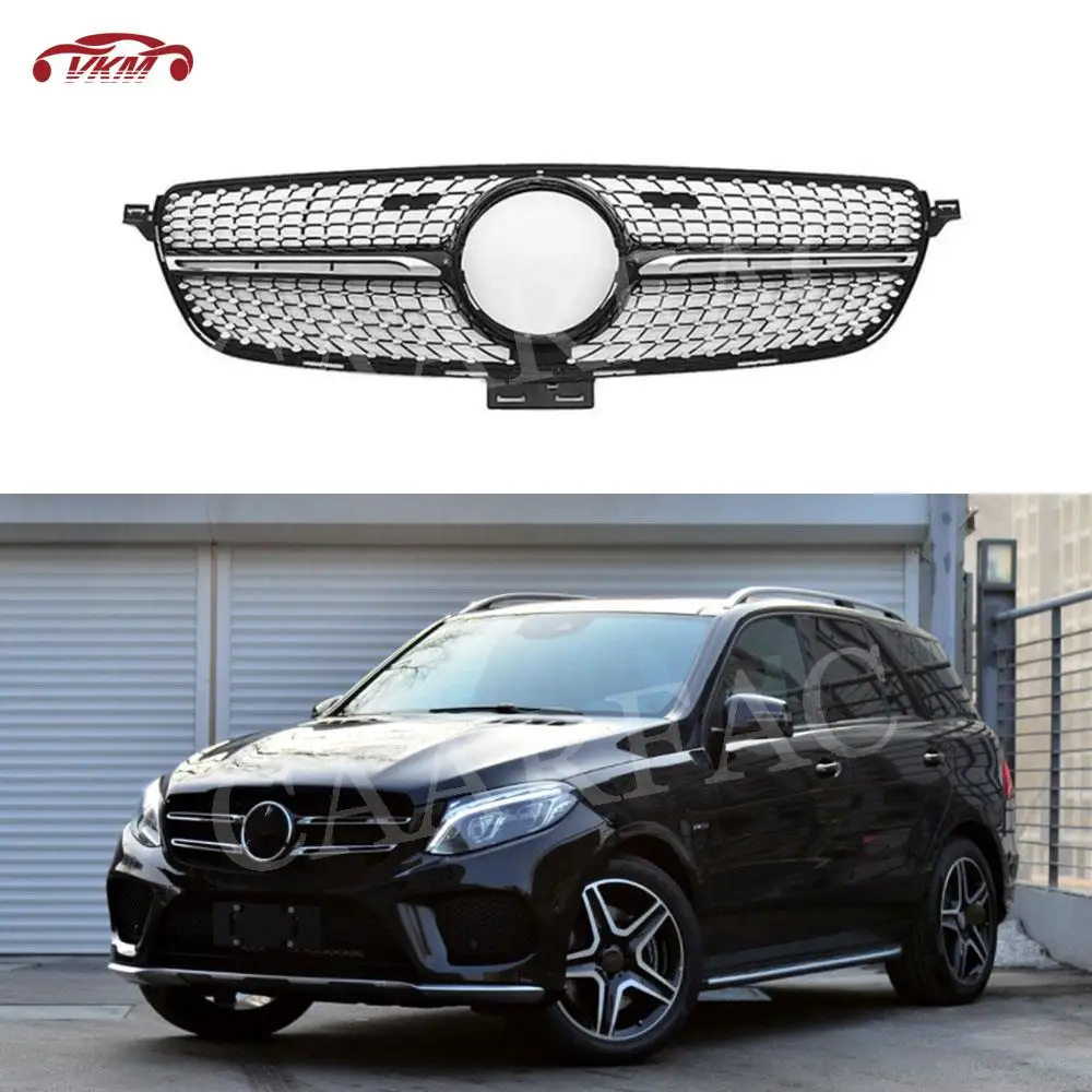 

ABS Material Black/Silver Car Front Bumper Lip Racing Grills For Mercedes Benz GLE Class W166 SUV 2015-2019