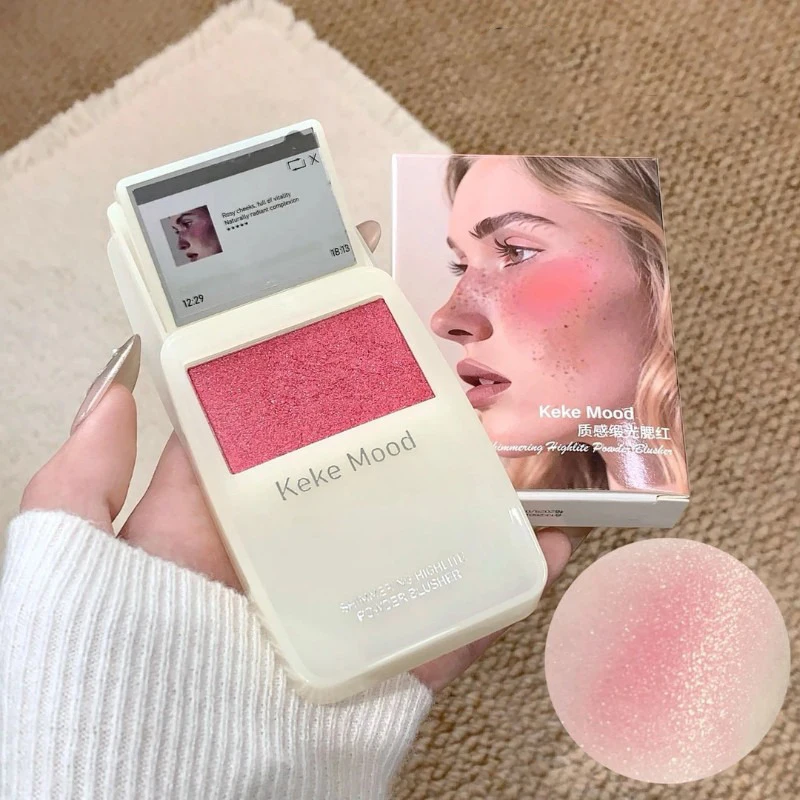 Colorete en Polvo Satinado MP3 Slide Up Dough Cheek Texture, Maquillaje Nude, Colorete en Polvo Naturalmente Suave, Crema Entropy