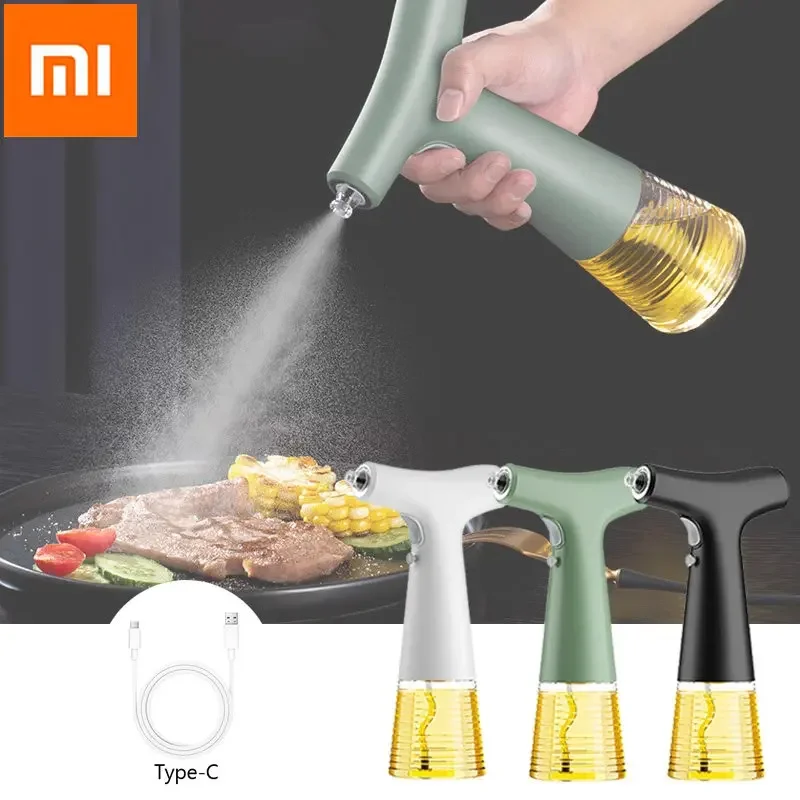 2024 Xiaomi Electric Oil Spray Bottle Dispenser USB Charging Two Spray Models Soy Sauce Jar Vinegar Storage for Kitchen Cookin