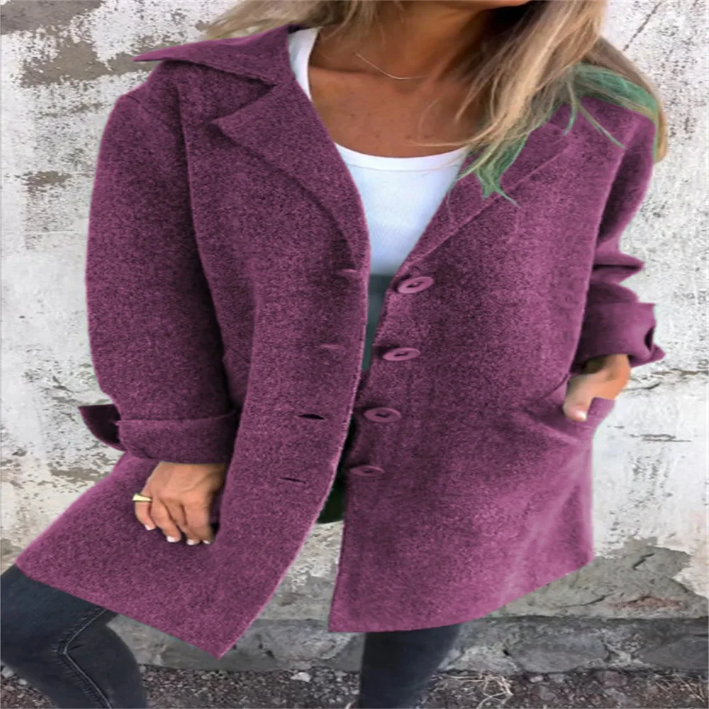 2024 new summer solid color lapel tie pocket cardigan single breasted mid-length coat for women