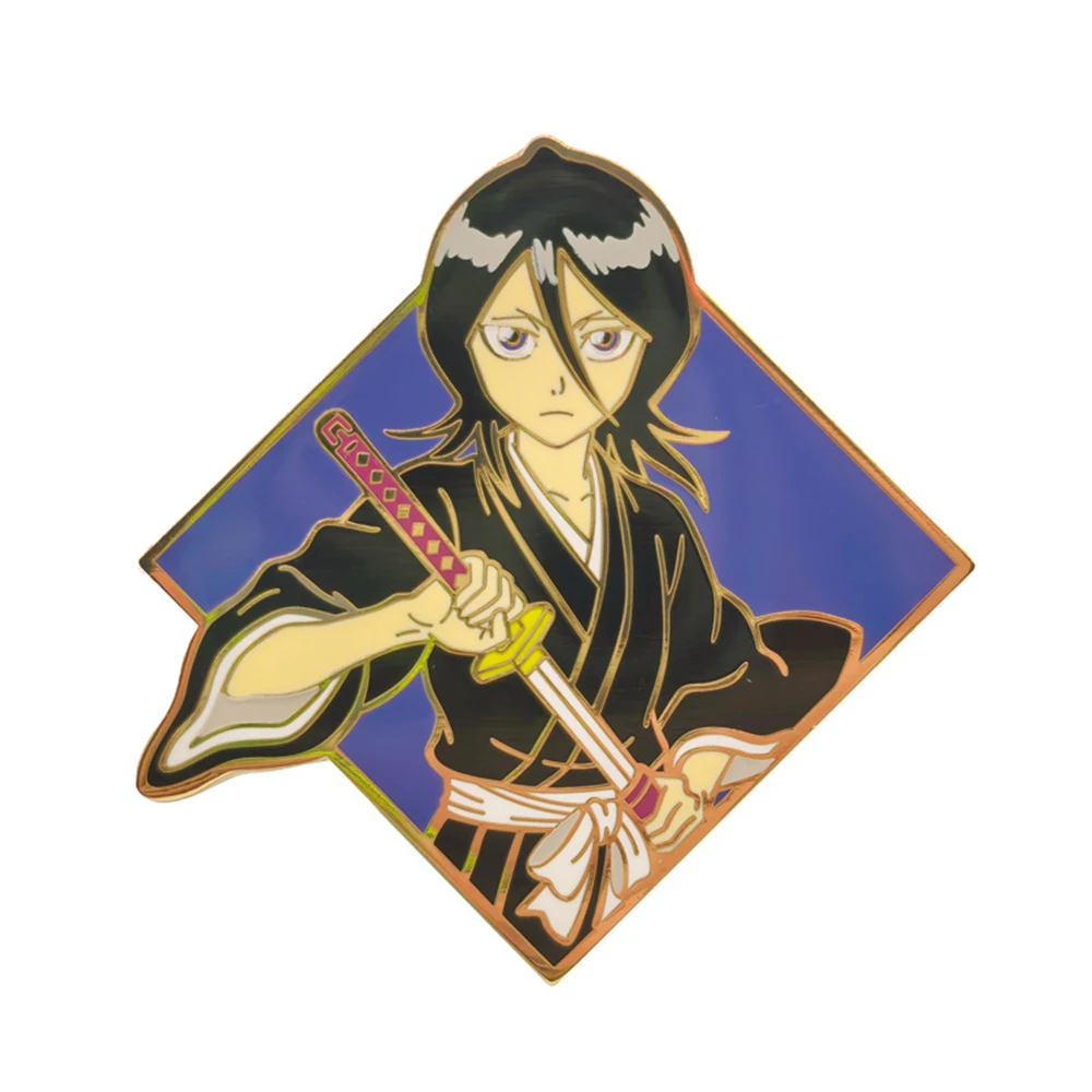 Game BLEACH Kuchiki Rukia Cosplay Costume Metal Badge Pin Alloy Brooch Accessories Props