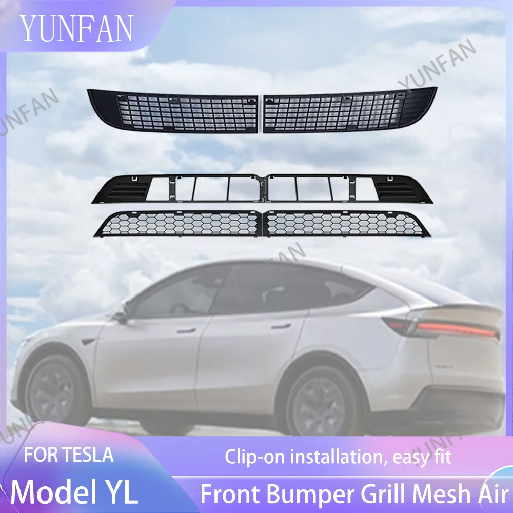 Inner Air Inlet Protection Grille, Anti Insect Dust Screen 2026 For Tesla Model YL Front Lower Bumper Accessories