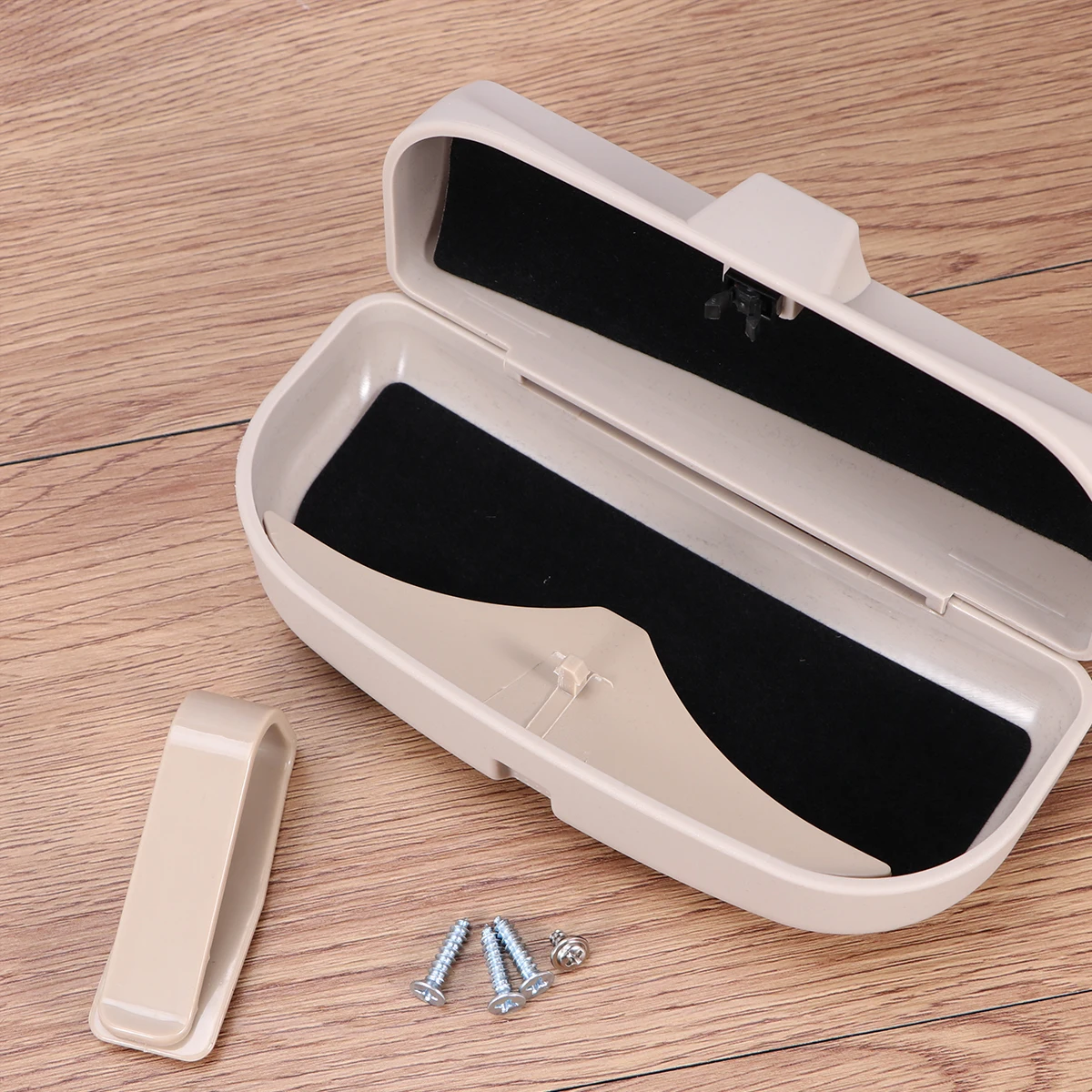 

Sunglasses Case Auto Accessories for Refit Eyeglass Clip Car Visor Beige Storage