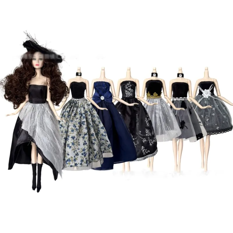 New 1/6 30cm Supermodel Doll Clothes Fashion Luxury Evening Gowns Strapless Dress Girls Playing House Toys Dress-Up Accessories