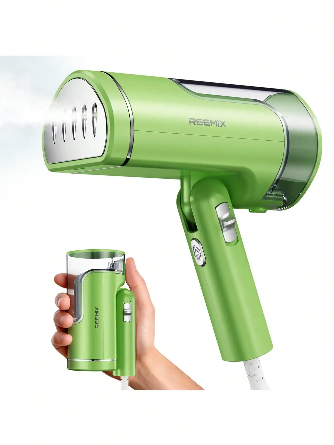 Portable Garment Steamer, Powerful Foldable Handhled Steamer 1200W, Travel Size Steamer For Clothes 20S Fast Heat-Up, Fabric Steamer For Home & Travel, 120V Only
