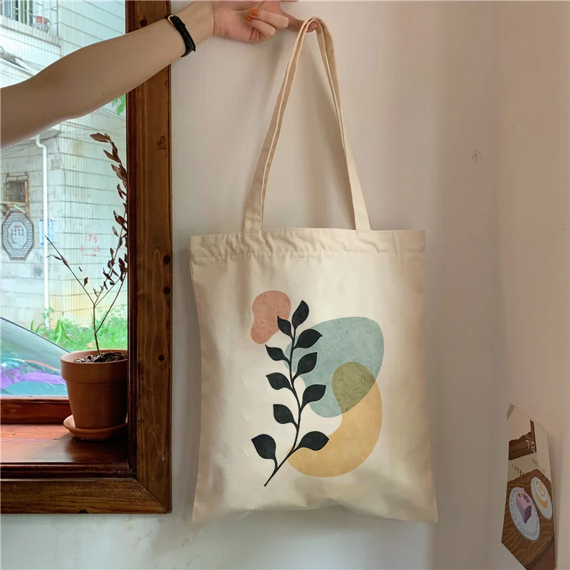 Moda torby na ramię duża pojemność Student torba na książki Retro Boho rośliny estetyczne płócienna Tote torba torebka damska Harajuku kwiat