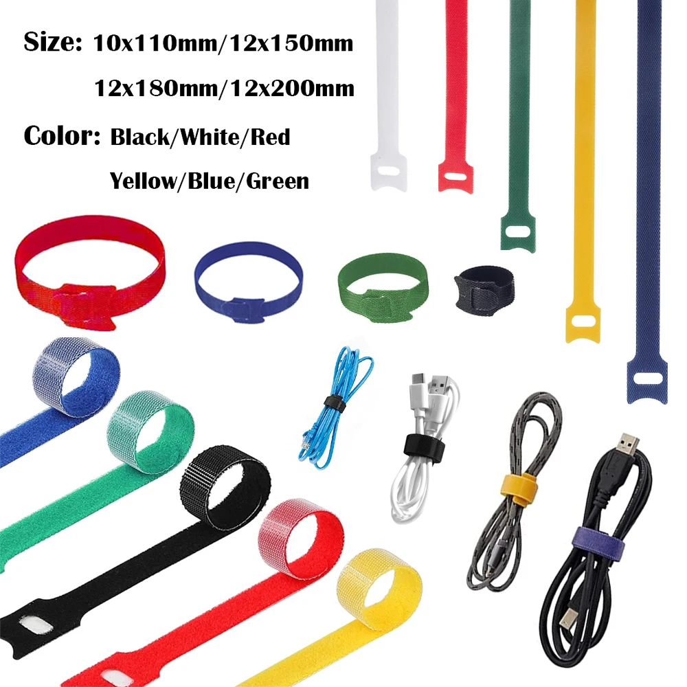 25pcs Reusable Cable Ties, Releasable Wire Management Straps for Earphones Mouse Cables, Nylon Organizer Ties Quick Release