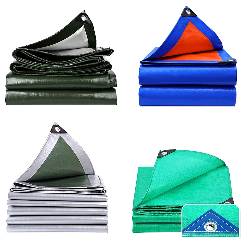 Silver Green Blue Orange PE Rainproof Cloth Tarpaulin Outdoor Garden Plant Sunshade Waterproof Cloth Car Truck Cover Rain Cloth