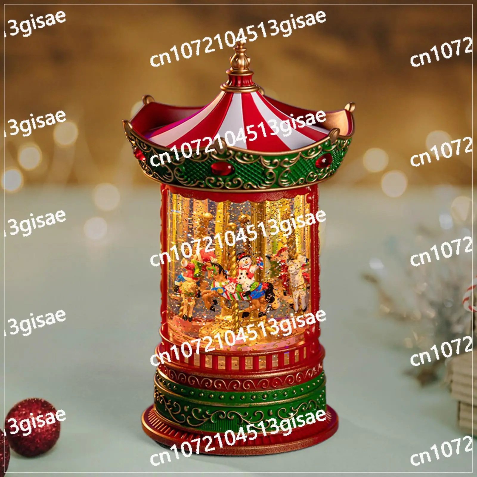 

Santa Snowman Rotating Music Box, Carousel Horse Snowball Decorative Box
