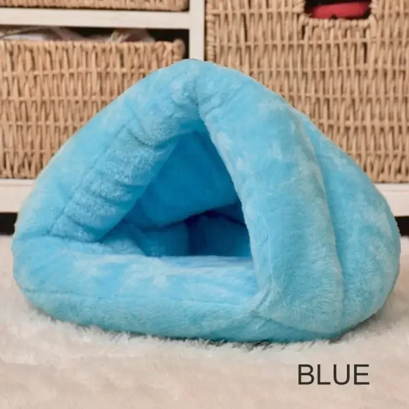 Pet Dog Cat Cave Igloo Bed Basket House Kitten Soft Cozy Indoor Cushion Kennel Warm Washable Nest