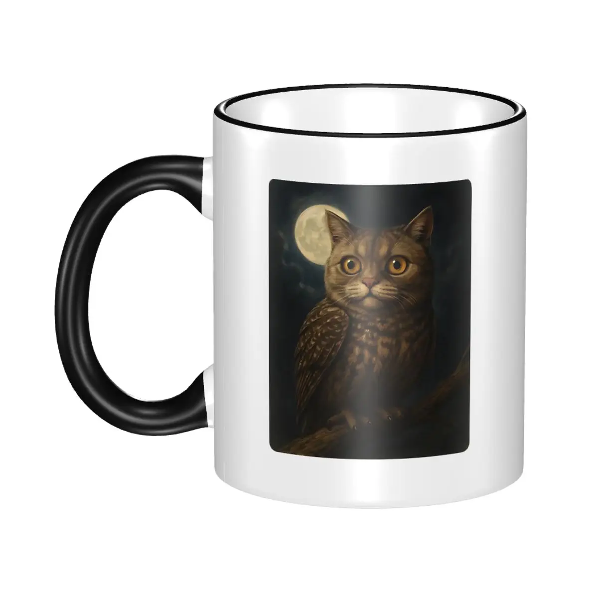 

Meowl Funny Cat Owl Meme Brainrot Coffee Mugs Cute Cup For Bedroom