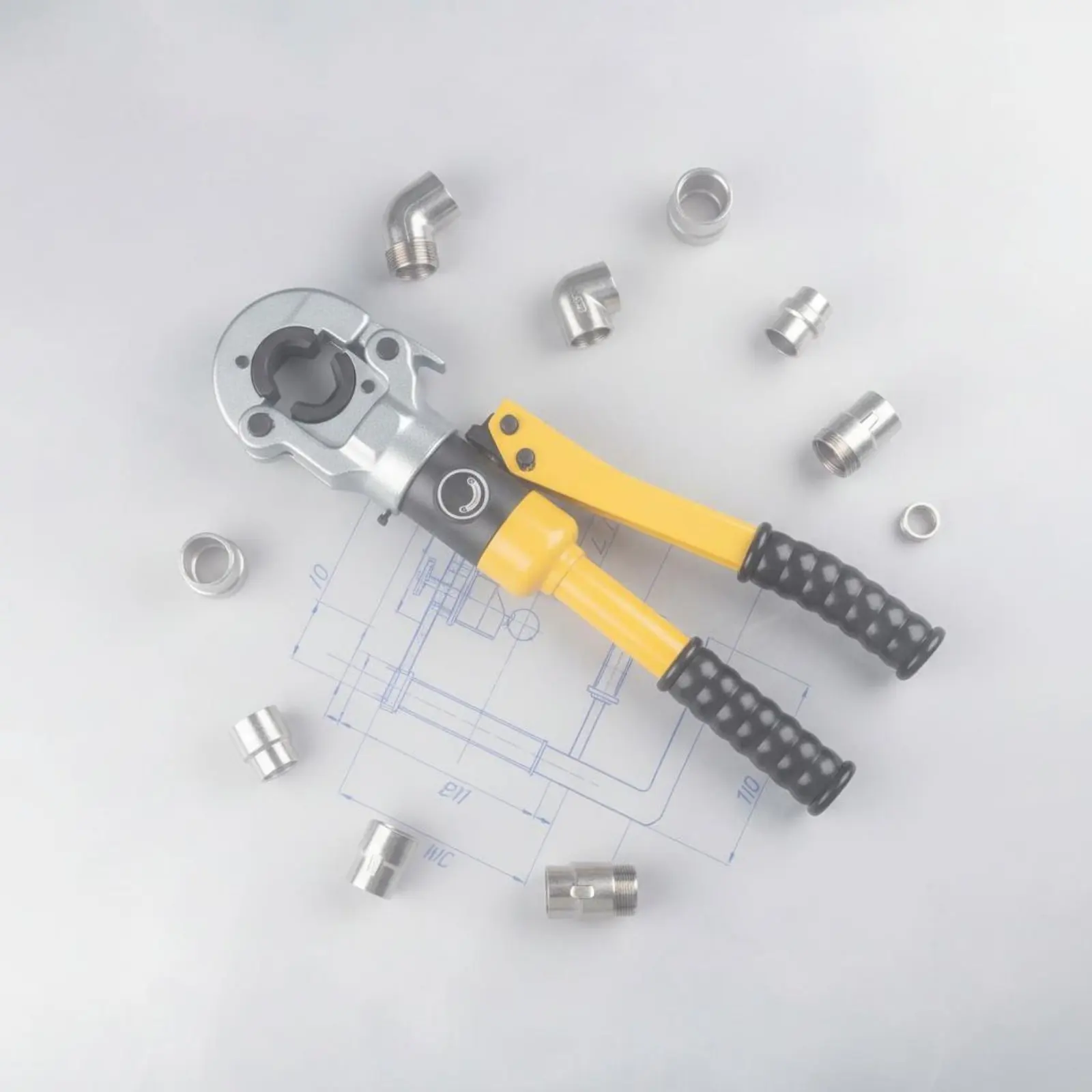 Manual Pipe Press Tool Heavy Duty Stainless Steel Pipe Crimper Hydraulic Crimping Pliers Easy to Use for Plumbing, Repair