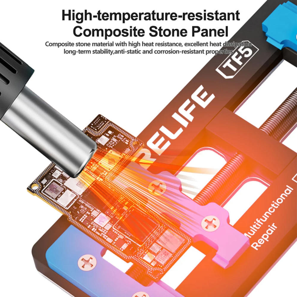 RELIFE TF5 Dispositivo multiporta multifunzione Nuovo design di slot per scheda madre smartphone Chip PCB Strumento di bloccaggio per riparazione CPU