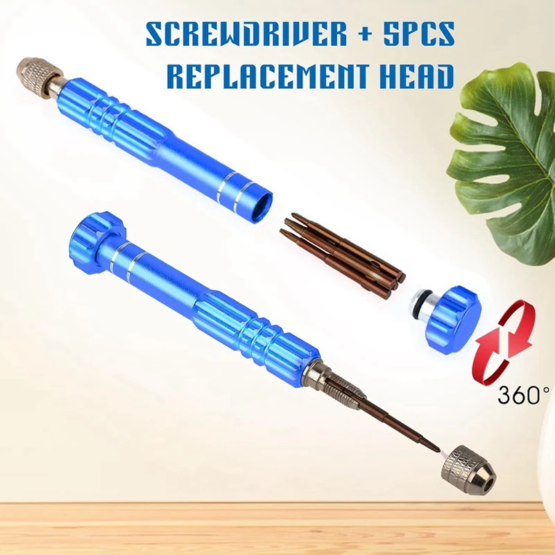 Kit de reparo de óculos chave de fenda, conjunto de chave de fenda 6 em 1 para relógios, óculos, óculos de sol, eletrônicos, telefones celulares duráveis