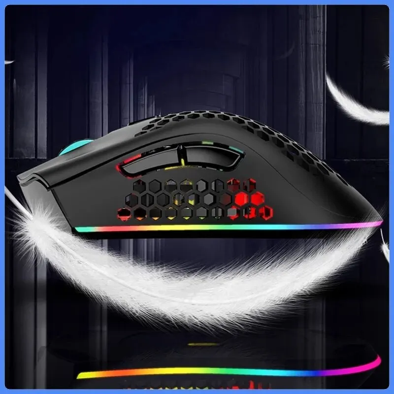 BM600 Recarregável Gaming Mouse USB 2.4G Sem Fio RGB Luz Honeycomb Gaming Mouse Desktop PC Computadores Notebook Laptop Mice