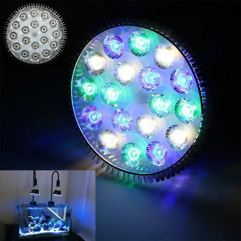 27W 54W Coral Reef Used LED Aquarium Light E27 GU10 Fish Tank Growth Lamp
