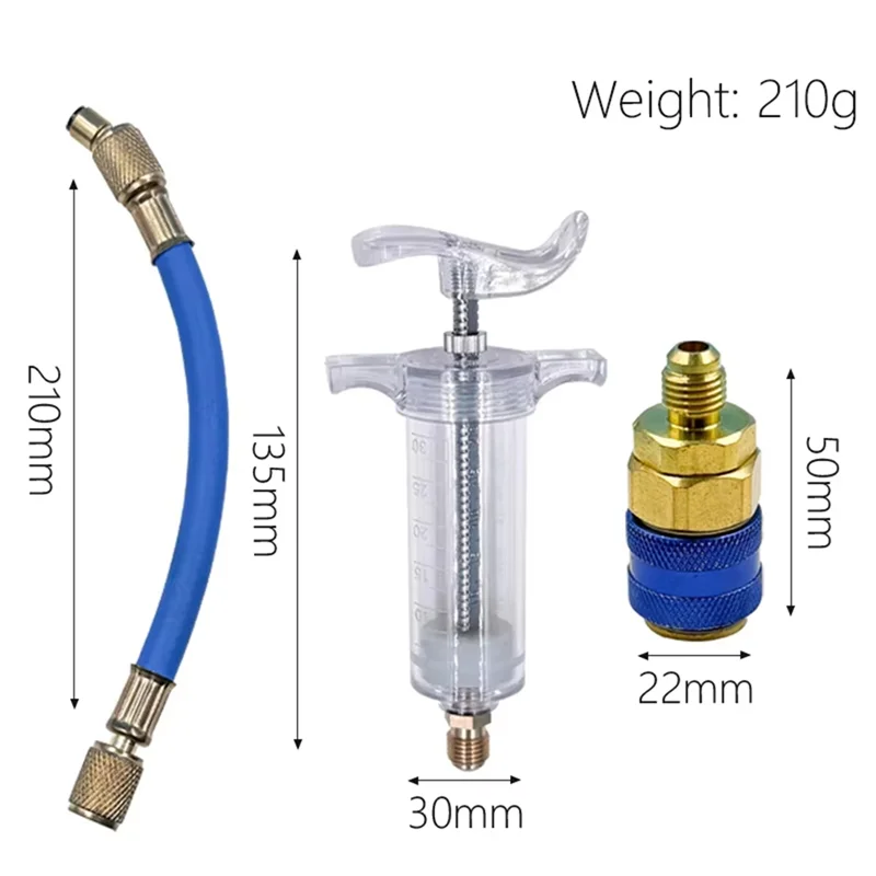 ABJN-автоматическая форсунка для краски масла, 30 мл, ручная форсунка для краски A/C, 1/4 SAE, адаптер для муфты для краски масла для автомобиля, автомобиля, домашнего кондиционера