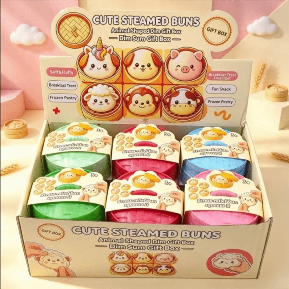 Desk Soft Bun Squishy Stretchy Slow Rising Dumpling Fidget Cartoon Slow Rebound Reduce Pressure Ball Desk Ornament